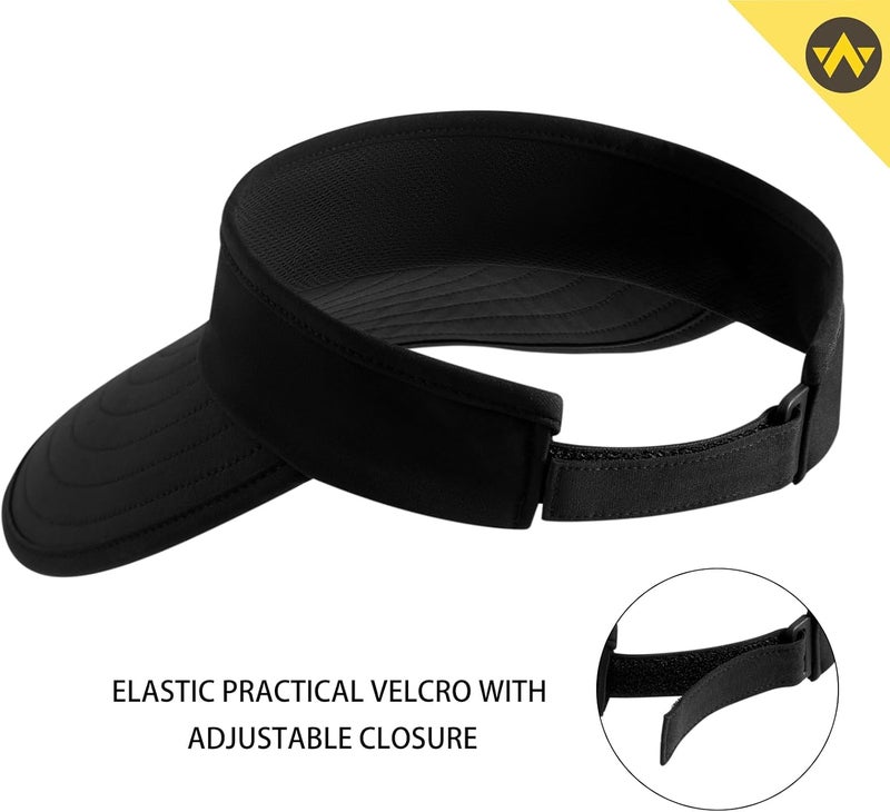 Wander Sun Visor Hats for Women Wide Brim UV Protection Adjustable Large Golf Beach Cap Packable Travel Sport Visor - Image 3